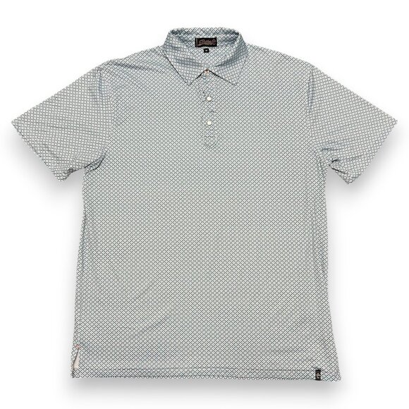 Rafter C Men's Teal Pattern Polo Size Medium - Picture 1 of 4